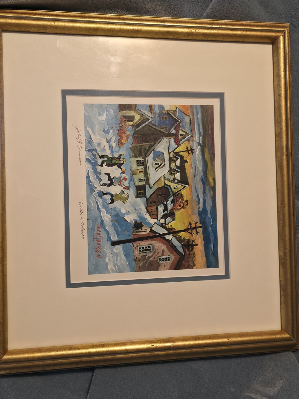 4/$97 Deal! Vintage Art Print Winter In Oxford By BURROWS